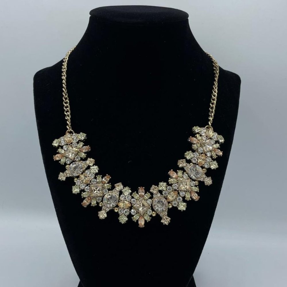 Neutral Green, Brown, Clear Necklace
